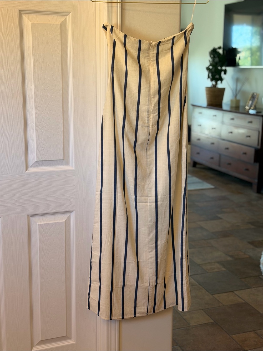 Vici Cream and Navy Vertical Stripe Maxi Dress - Picture 3 of 5